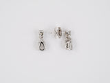 54075 - SOLD - Gold Diamond Dangle Drop Earrings