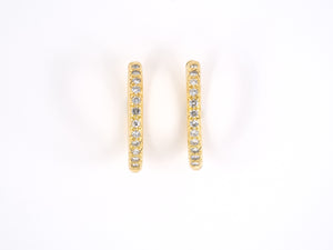 54077 - A Clunn Gold Diamond Hinged Hoop Earrings