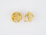 54078 - Circa 1996 Elizabeth Gage English Gold Carved Snake Earrings