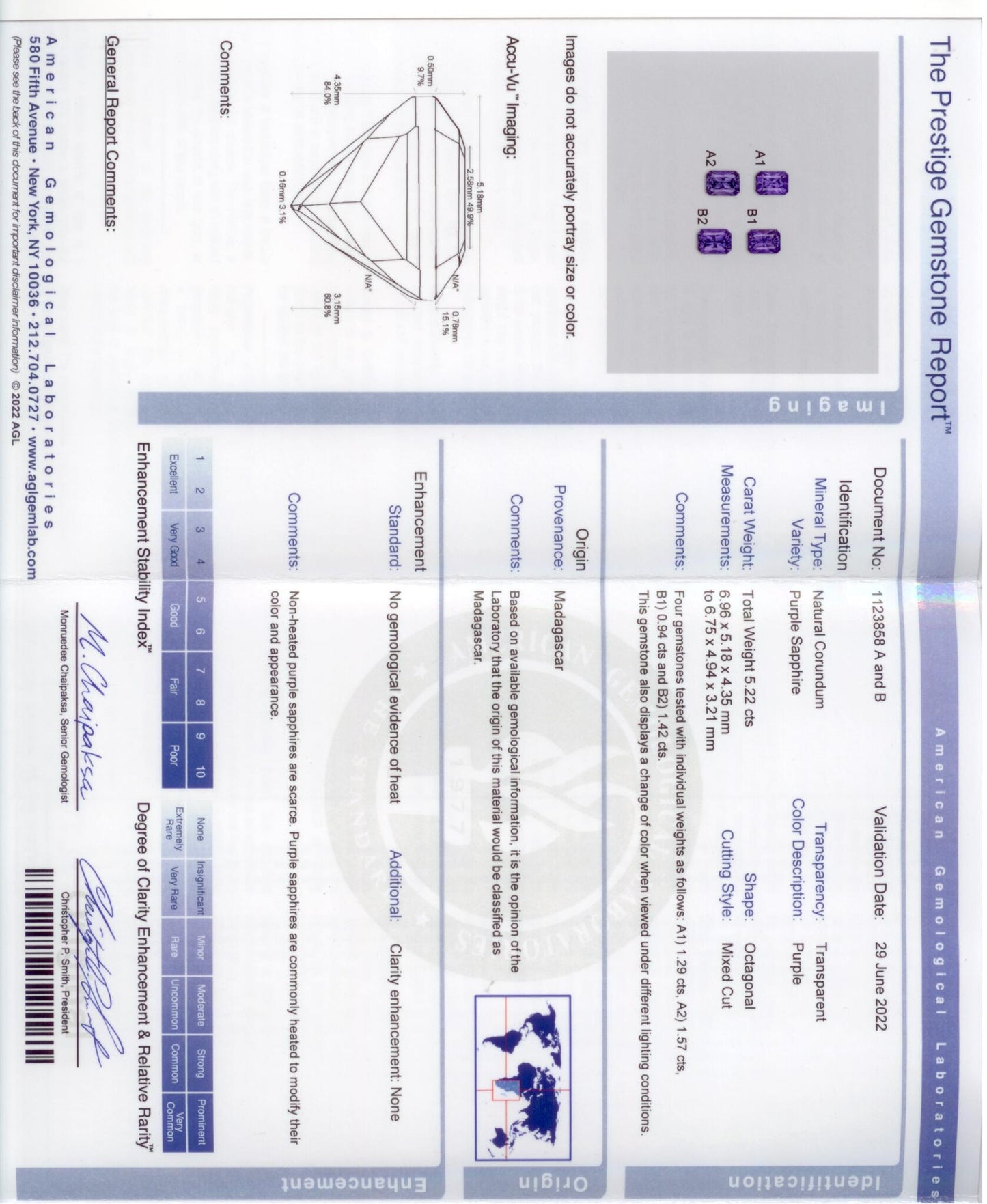 54083 - Platinum Purple AGL Sapphire Diamond Drop Earrings