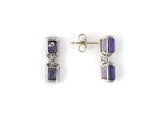 54083 - Platinum Purple AGL Sapphire Diamond Drop Earrings