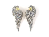 54099 - Edwardian Platinum Gold GIA Intense/Fancy Diamond Wings Earrings