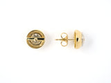 54102 - Circa 1950s Platinum Gold GIA Diamond Domed Stud Earrings