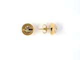 54103 - Circa 1950s Platinum Gold GIA Diamond Domed Stud Earrings