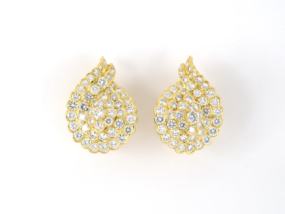54112 - Hammerman Bros Gold Diamond Tiered Swirl Earrings