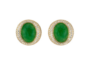 54122 - Gold GIA Jadeite Diamond Earrings