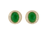 54122 - Gold GIA Jadeite Diamond Earrings