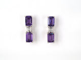 54124 - Platinum AGL Purple Sapphire Diamond Drop Earrings