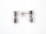 54125 - Platinum AGL Purple Sapphire Diamond Drop Earrings