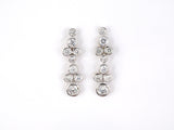 54168 - SOLD - Gold Diamond Bezel Tube Set Dangle Drop Earrings