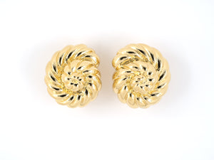 54178 - Circa 2000 Verdura Gold Spiral Snail Earrings
