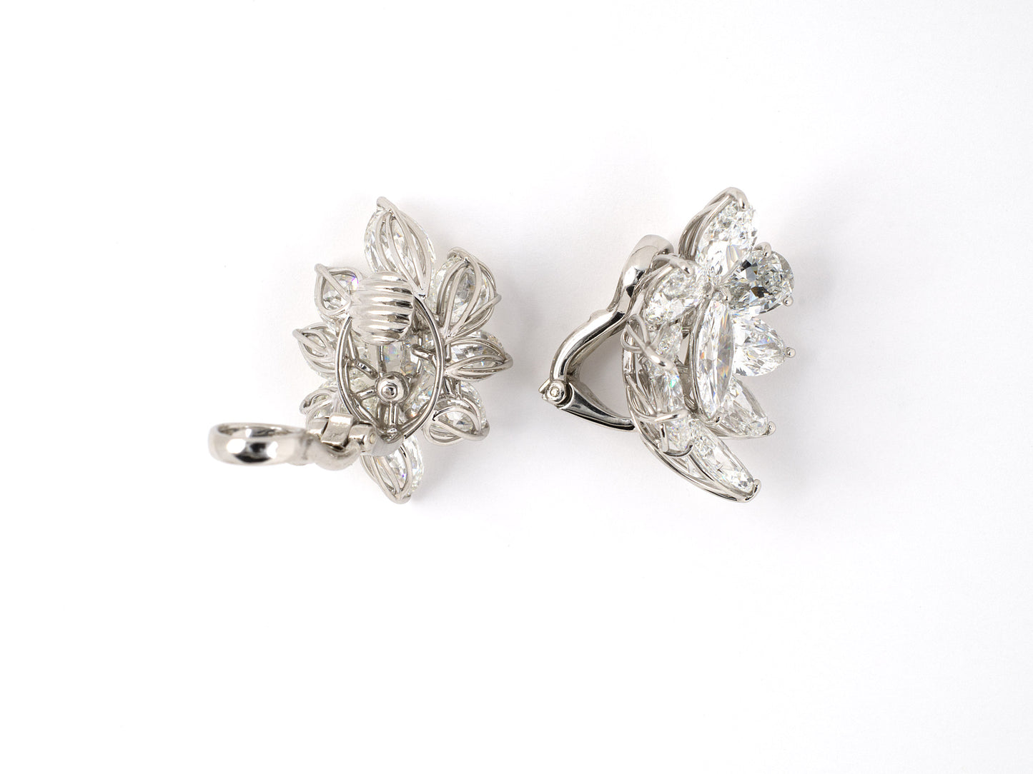 54183 - Cerro Platinum GIA Diamond Handmade Cluster Spray Earrings