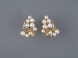 54206 - Mikimoto Gold Pearl Floral Spray Earrings