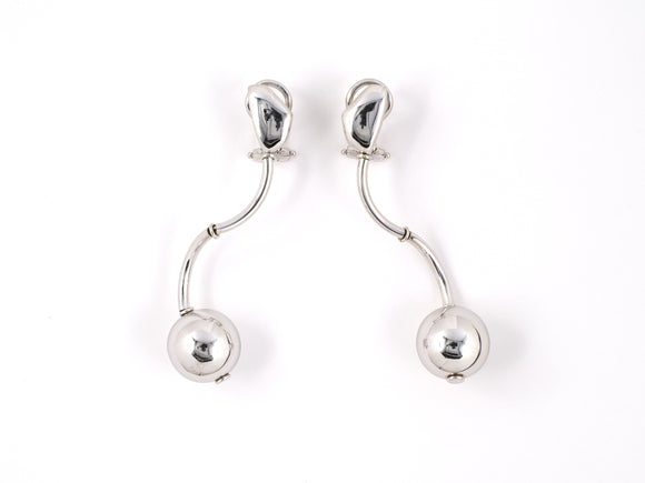 54221 - Manfredi Gold Hollow Ball Bubble Motif Earrings