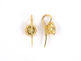 55769 - SOLD - Gold Diamond Kidney Wire Drop Earrings