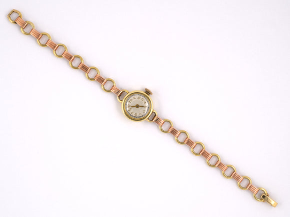 60372 - Retro Rose Gold Round Face Ladies Watch