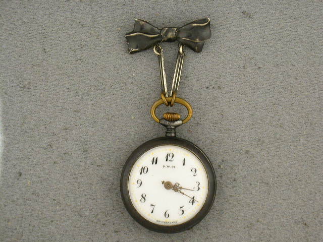 60434 - Circa1875 Gun Metal Paskar Pendant Watch Pin