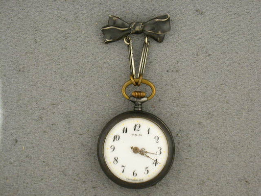 60434 - Circa1875 Gun Metal Paskar Pendant Watch Pin