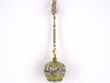60665 - SOLD - Platinum 18k 14k Yg Diamond Rose Dia Green Enamel Art Nouveau  T Kirkpatrick Co Ball Pendant/chatelaine Watch With Green/white Enamel