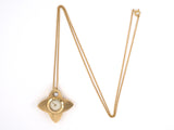 60698 - Circa1950 Gold Diamond Pendant Watch Necklace