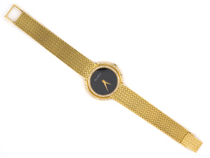 60787 - SOLD - Circa 1975 Bueche Girod Gold Diamond Enamel Circle Watch