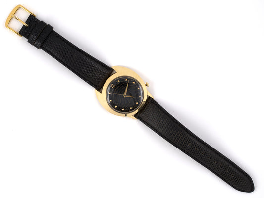 60839 - SOLD - Circa 1958 Hamilton Spectra Electric Gold Watch Black Lizard Strap