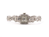 60890 - Circa 1950s Sellita Gold Diamond Square Cluster Watch