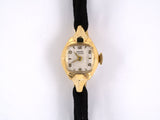 60953 - Circa1950s Gold Swiss Watch Black Cord Attachment