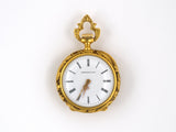 61012 - Art Nouveau Tiffany Gold Diamond Enamel Pendant Watch