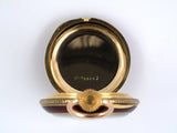 61025 - Art Nouveau Tiffany Gold Red Enamel Chatelaine Pin & Pendant Watch