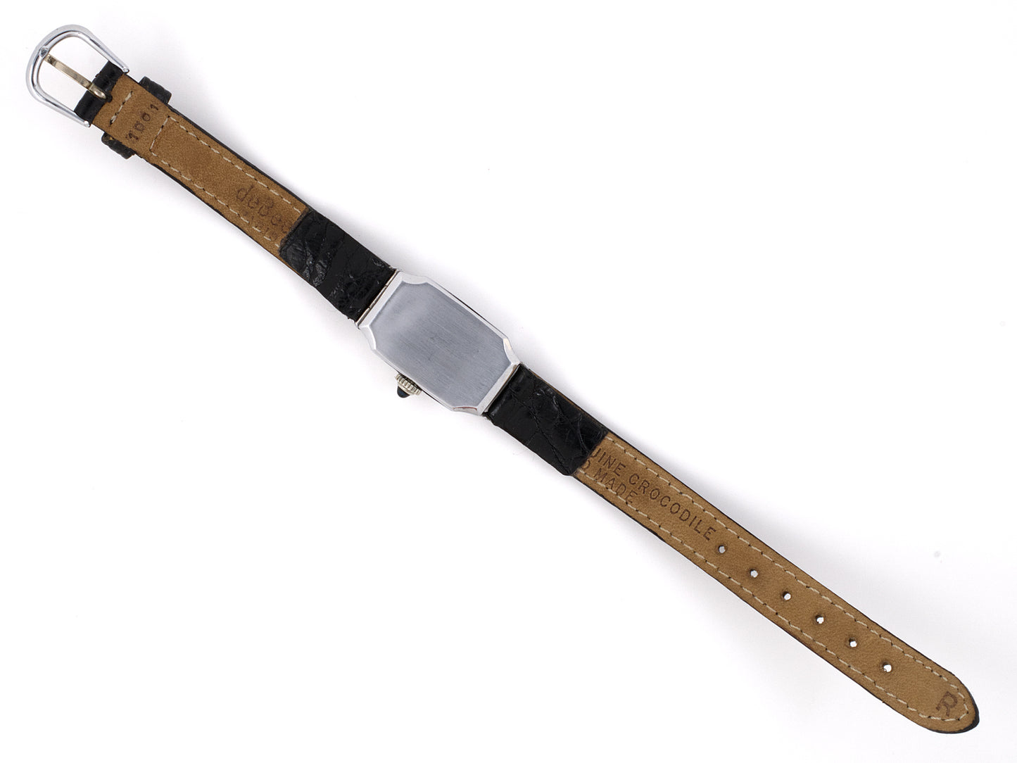 61031 - Art Deco Gold Diamond Rectangular Watch