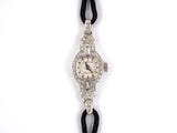 61069 - SOLD - Circa 1950 Hamilton Platinum Diamond Black Cord Watch