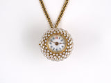 61104 - Art Nouveau Gold1/2 Pearl Ball Pendant Watch