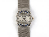 61109 - Art Deco Marcus C H Meylan Cresarrow Platinum Diamond Sapphire Watch
