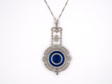 61134 - Belle Epoque Edwardian Circa 1900 Platinum Gold Diamond Enamel Pendant Watch