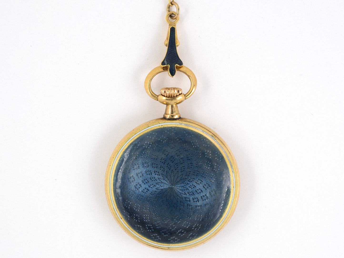 61135 - Art Nouveau Gold Enamel Pendant Watch And Sautoir