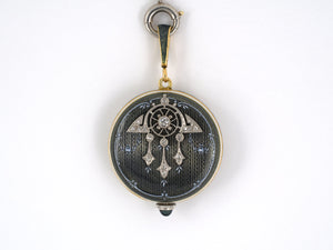 61256 - Edwardian J E Caldwell Platinum Gold Diamond Enamel Pendant Watch