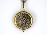 61256 - Edwardian J E Caldwell Platinum Gold Diamond Enamel Pendant Watch