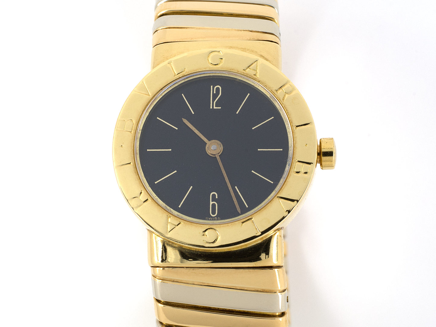 61283 - SOLD - Circa1994 Bulgari Gold Tubogas Quartz Round Watch