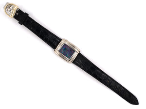 61292 - Dunay Gold Opal Rectangle Quartz Watch