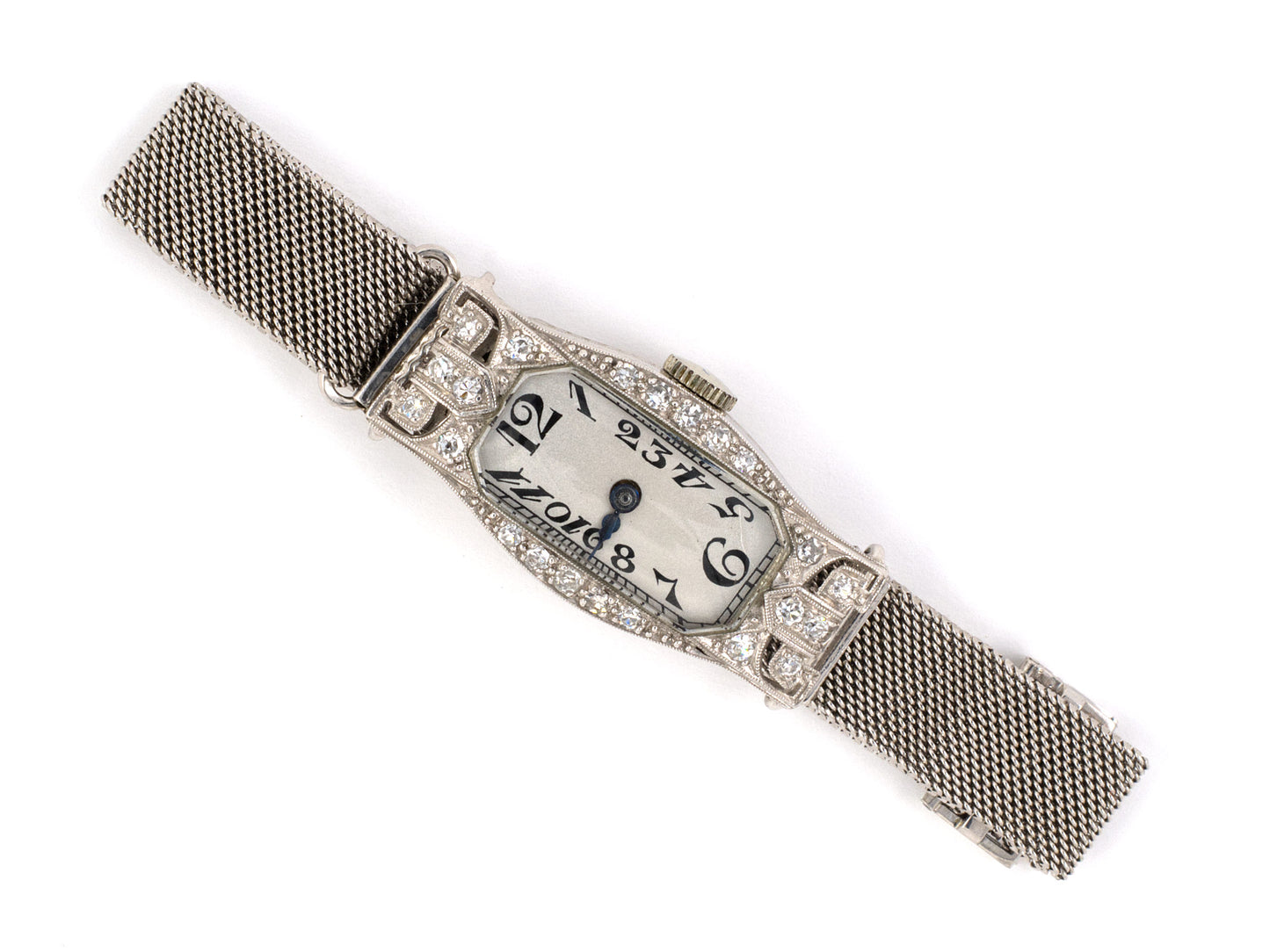 61296 - Art Deco Glycine Platinum Gold Diamond Watch