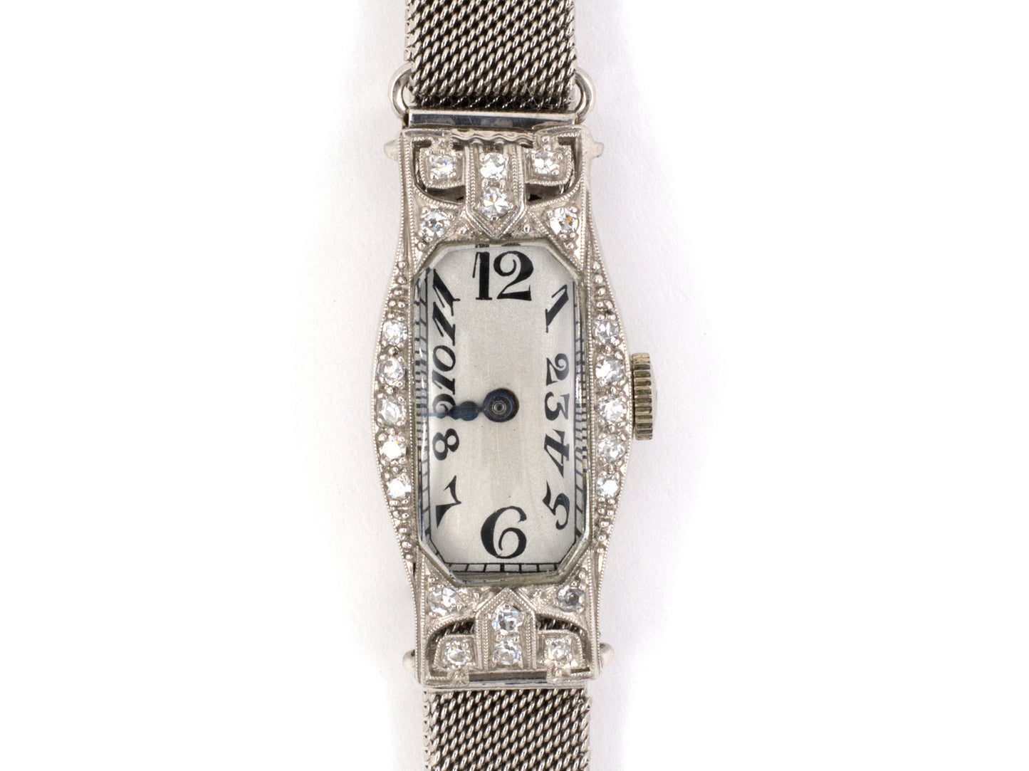 61296 - Art Deco Glycine Platinum Gold Diamond Watch