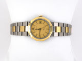 61329 - SOLD - Circa 1990 Baume Mercier Riviera Gold Stainless Steel Bezel Quartz Watch