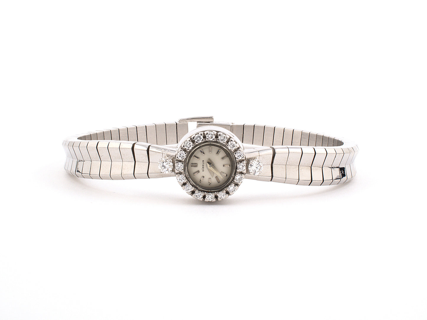 61335 - Gubelin Gold Diamond Cluster Round Watch
