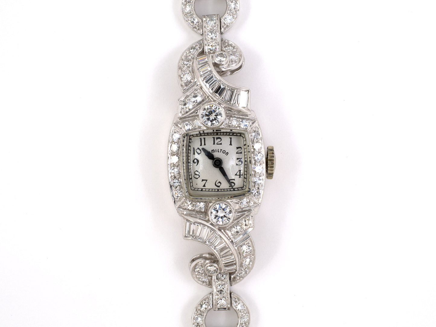 61348 - Circa 1950 Hamilton Platinum Diamond Watch