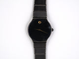 61358 - Circa 1989 Movado Museum Blackened Stainless Steel Quartz Ladies Watch