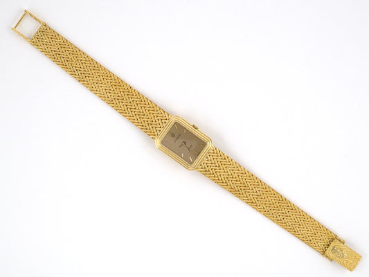 61364 - Corum Gold Quartz Ladies Watch Herringbone Mesh Attachment