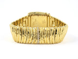 61372 - Circa 1990s Dunay Gold Diamond Mother Of Pearl Quartz Bracelet Watch