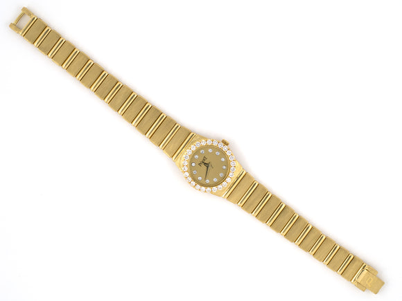 61376 - Circa 1980S Piaget Polo Quartz Gold Diamond Bezel And Markers Watch