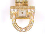 61386 - Circa 2007 Van Cleef & Arpels Cadenas Swiss Gold Diamond Padlock Buckle Clasp Quartz Watch